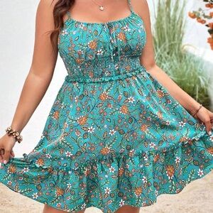 Floral Green Summer Dress